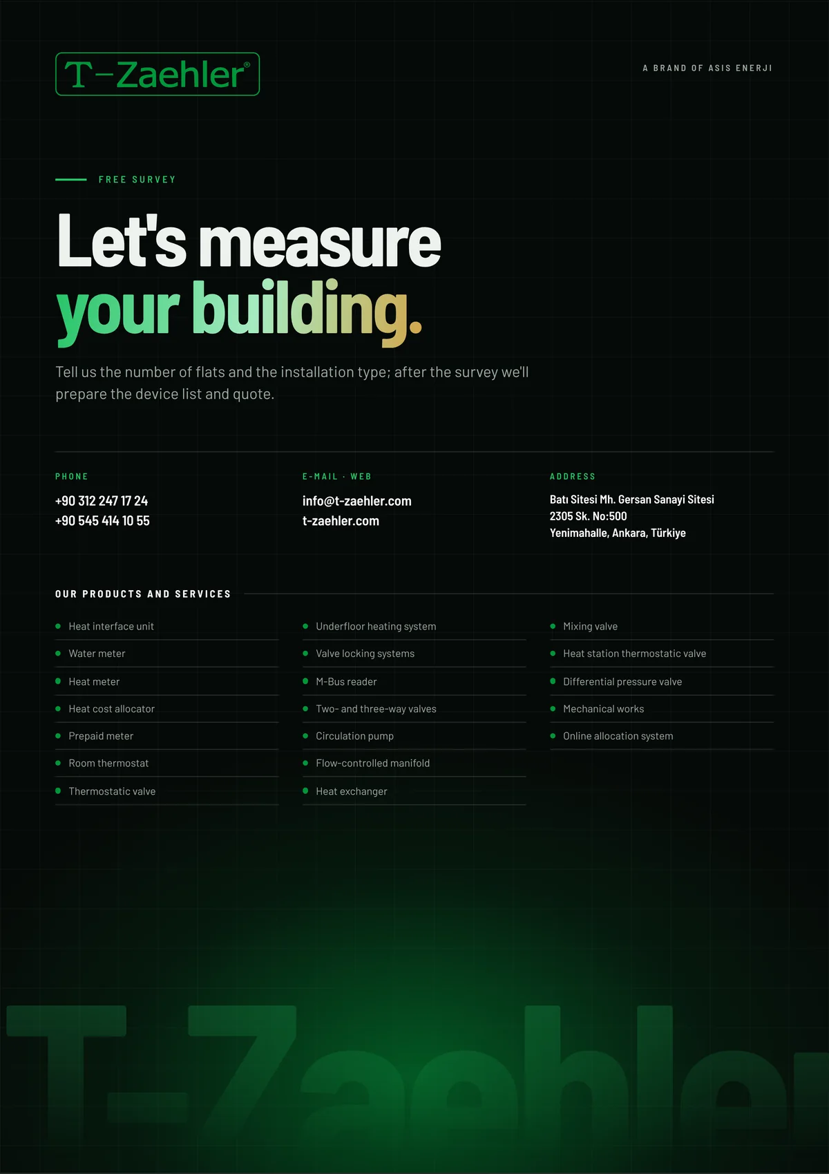 Page 12: Back cover: contact and product list