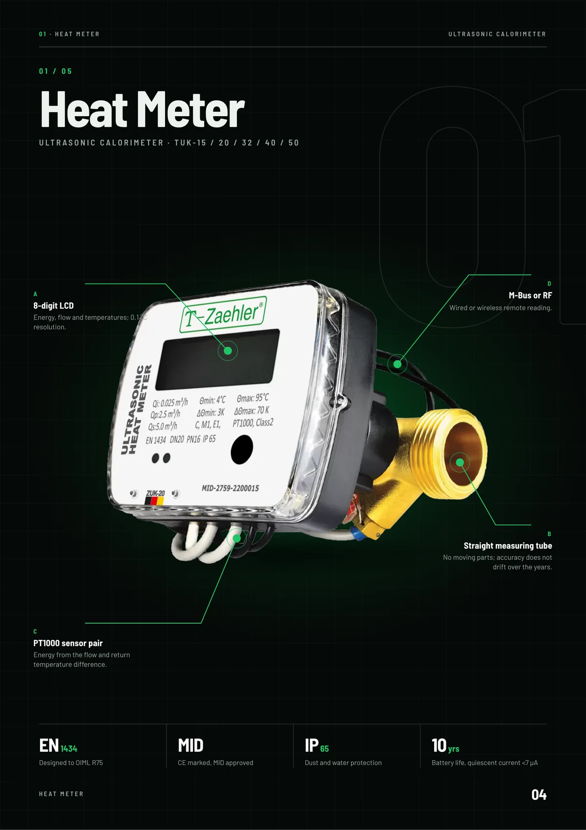 Page 4: Heat meter: ZUK series ultrasonic calorimeter